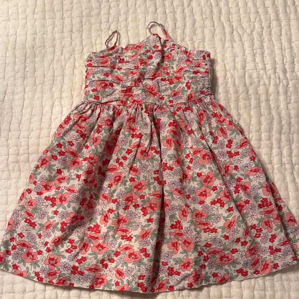 Polo by Ralph Lauren Red and Green Floral Kids Dress